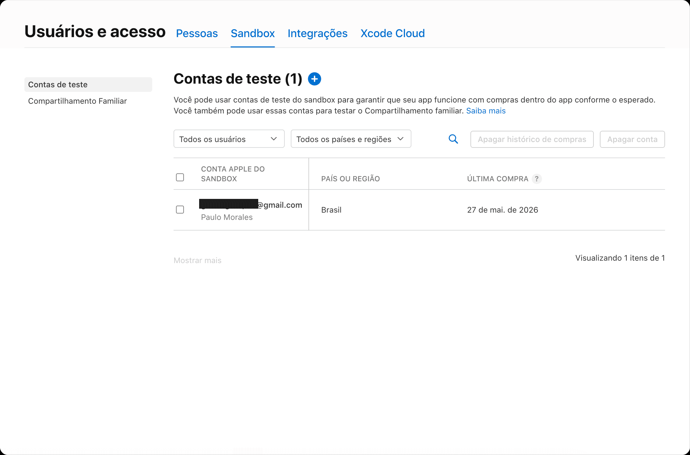 Creating a Sandbox Tester in App Store Connect